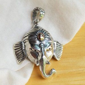 Gold & Silver Handmade Ganesha Elephant Pendant Bali Spiritual Namaste Tarot